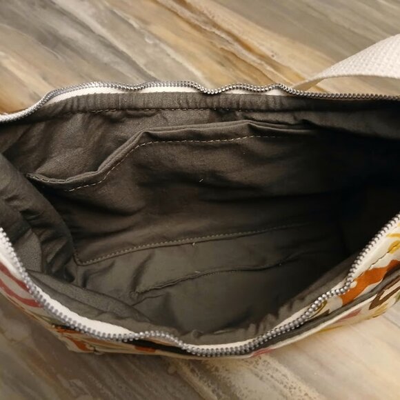 New Birds theme Top handle Shoulder Bag Purse Green Suede Mult Crescent Baguette - Picture 7 of 7